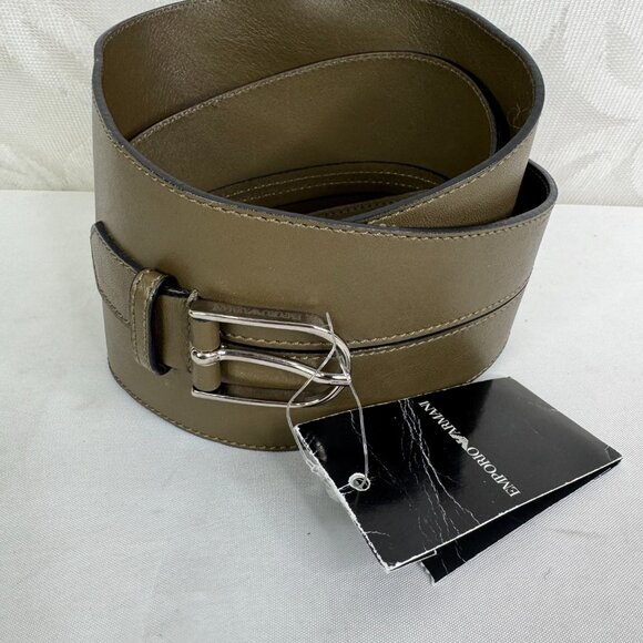 Emporio Armani Corset Oliva Leather Corset Belt Size L NWT $775